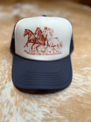 Running Horses Trucker Cap