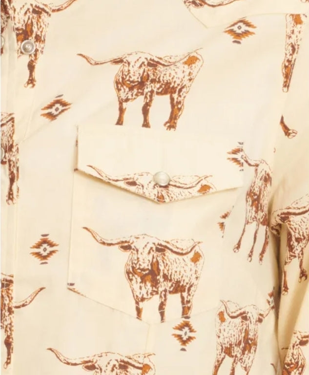 Cotton & Rye Longhorn Pearl Snap Long Sleeve Shirt