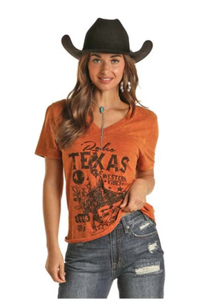 Rock & Roll Denim Brass Texas Rodeo Graphic T-shirt