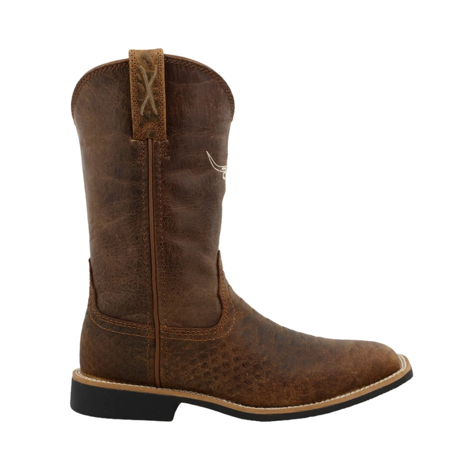 Twisted X Kids Top Hand Tan & Chocolate Square Toe Boots