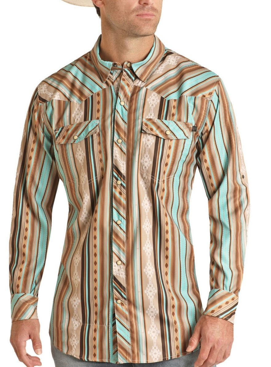 Rock & Roll Men’s Aztec Ripstop Snap Shirt