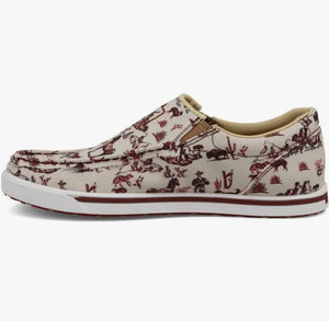 Twisted X Maroon & Ivory Slip-on Kicks