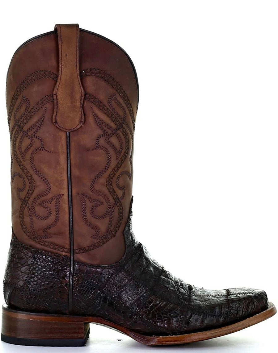 Circle G Men’s Cinnamon Caiman Patch Work Square Toe