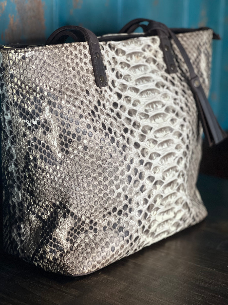 Corral Natural Python Tote