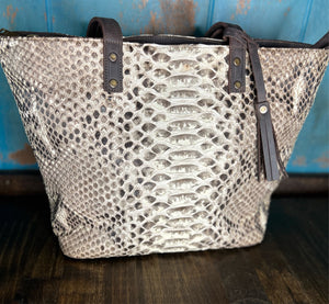 Corral Natural Python Tote