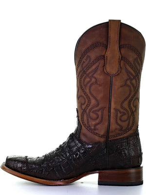 Circle G Men’s Cinnamon Caiman Patch Work Square Toe