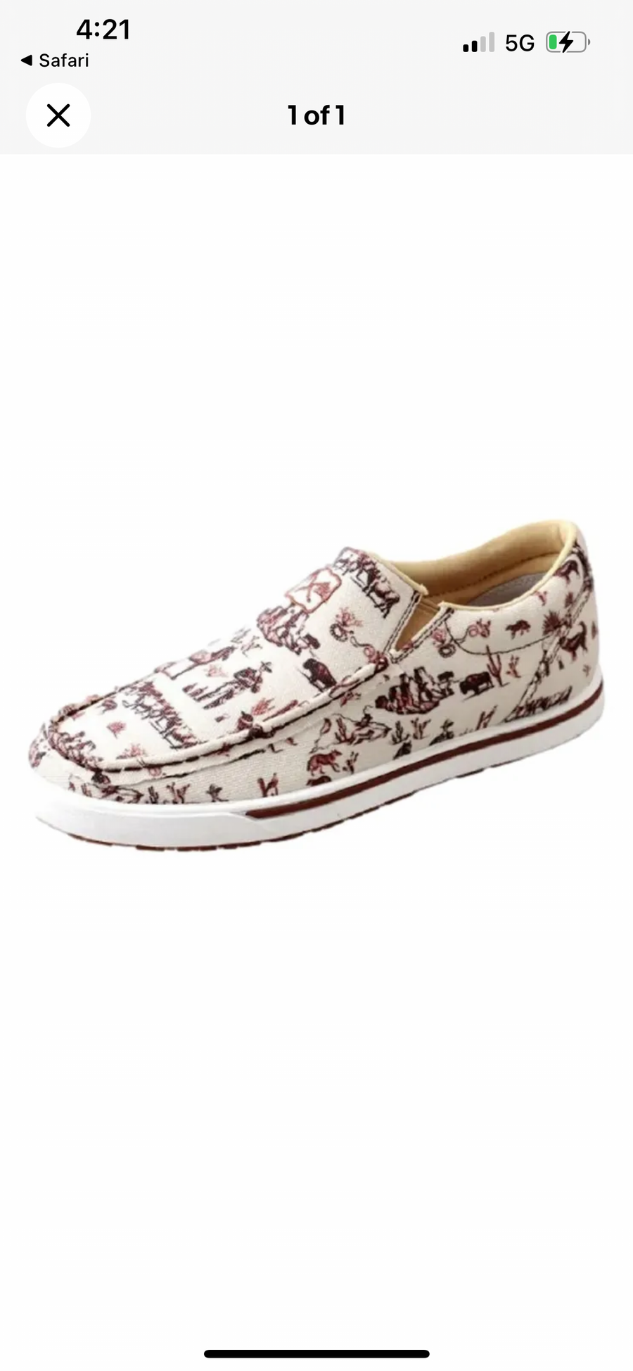 Twisted X Maroon & Ivory Slip-on Kicks