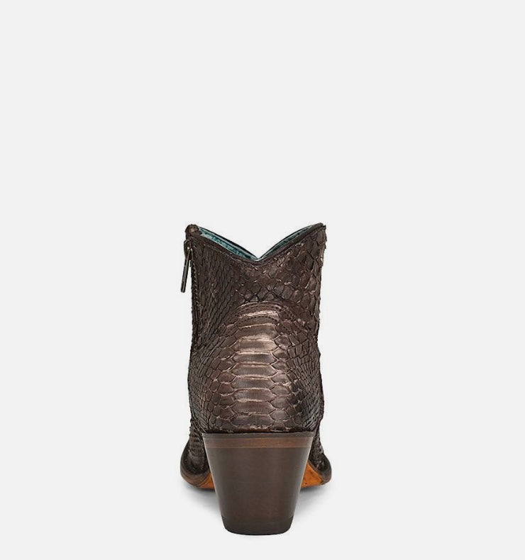 Corral Distressed Chocolate Full Python Bootie